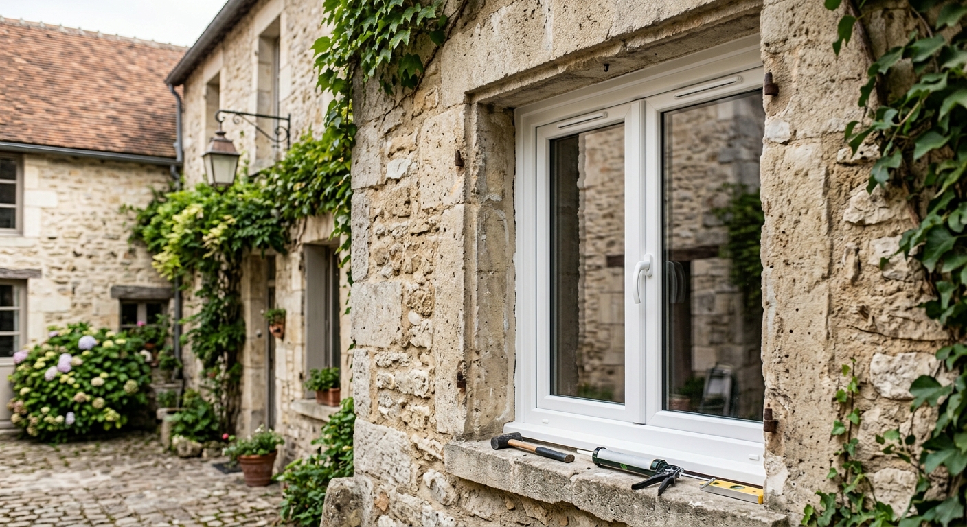 Installation de fenêtre PVC moderne à Senlis