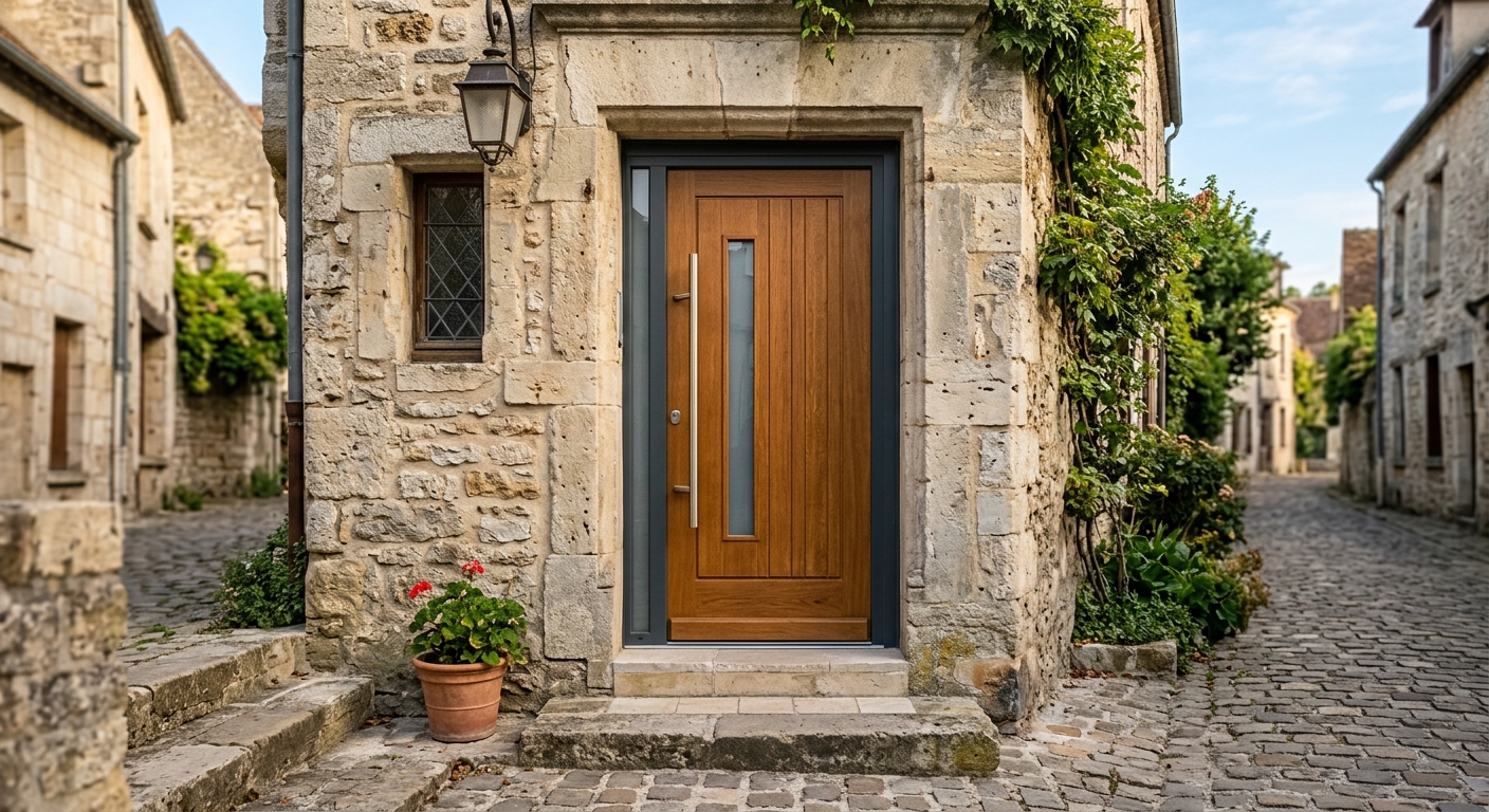 Porte d'entrée sur-mesure moderne et élégante à Senlis