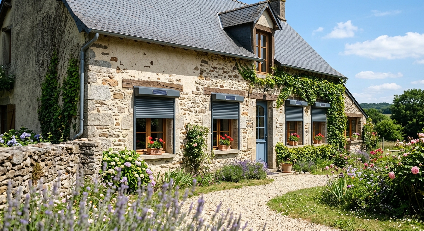 Installation de volet roulant solaire sur une maison à Senlis